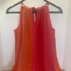 NWOT Ralph Lauren SILK georgette trapeze sleeveless halter top ombré sunset 4